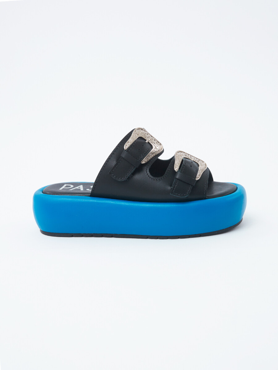 Sandalia Pike - black/blue 