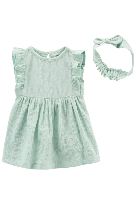 Vestido y vincha de jersey arrugado Vestido y vincha de jersey arrugado