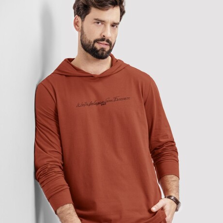 Remera con Capucha Tostado