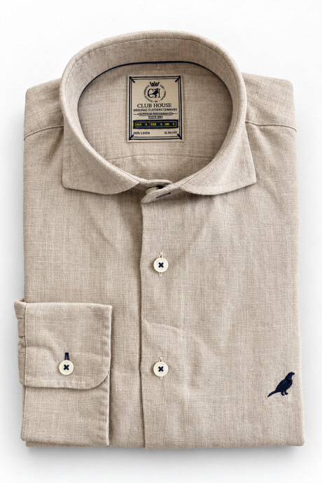 Camisa Lino Hudson Collar Sand