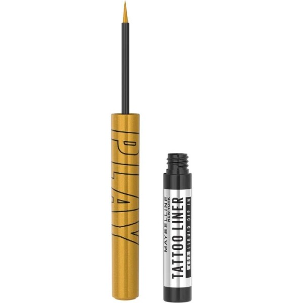 Delineador Líquido Tattoo Liner Play Drop Dorado Metálico - Maybelline Delineador Líquido Tattoo Liner Play Drop Dorado Metálico - Maybelline