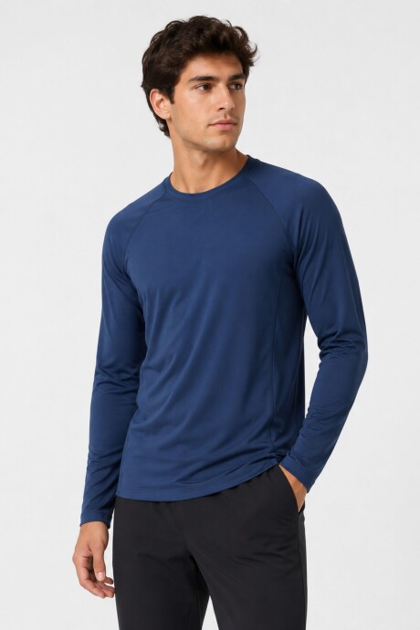 REMERA UV HOMBRE CON RANGLAN Azul