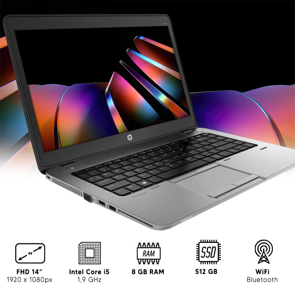 Notebook Hp Elitebook 840 G1 I5/ 8 Gb Ram/ 512 Gb Ssd NOTEBOOK RFPL HP EB 840 I5/8GB/512GB/14