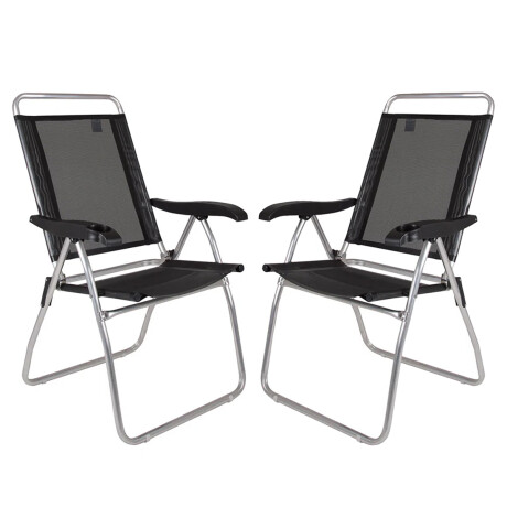 Set X 2 Silla Alta Boreal 4 Posciones Aluminio NEGRO