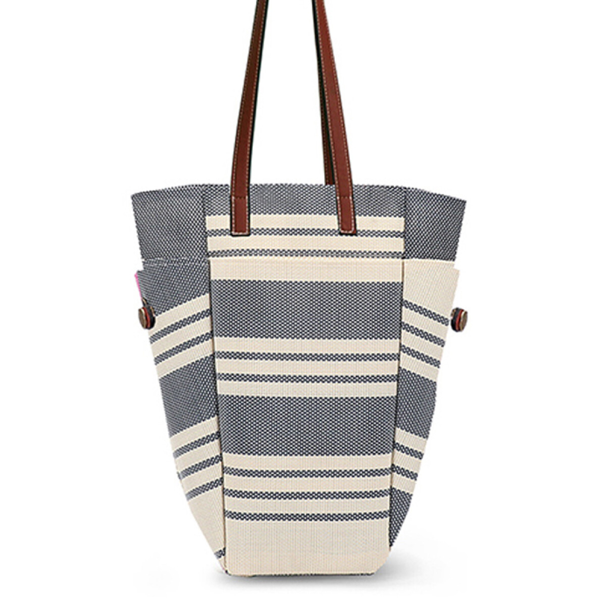 BOLSA MATERA AFRODITA - AZUL Y CRUDO 