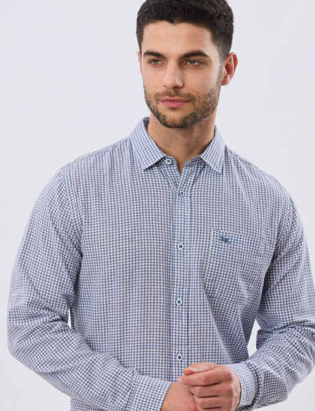 CAMISA CUADROS DE LINO Denim