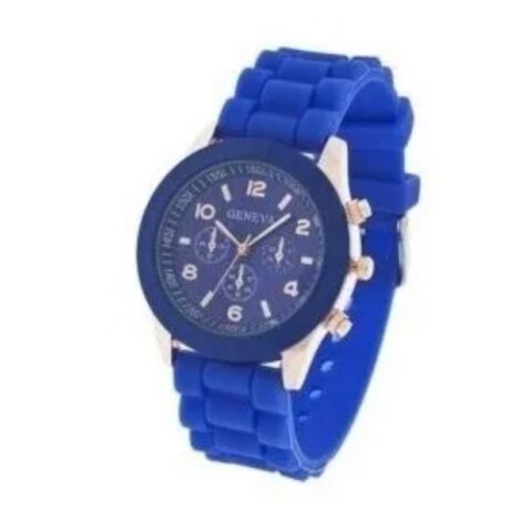 Reloj Geneva Importado Azul Con Malla De Silicona Reloj Geneva Importado Azul Con Malla De Silicona