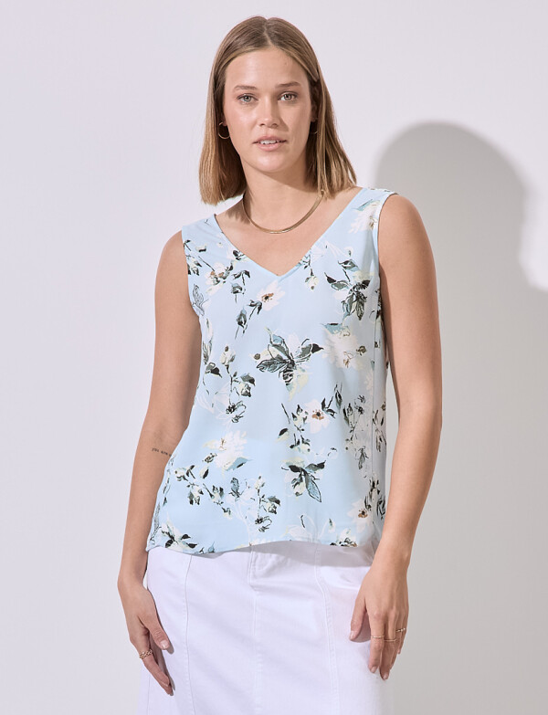 Blusa Flores CELESTE/MULTI