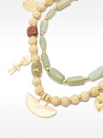 Collar Doble Con Piedras multicolor