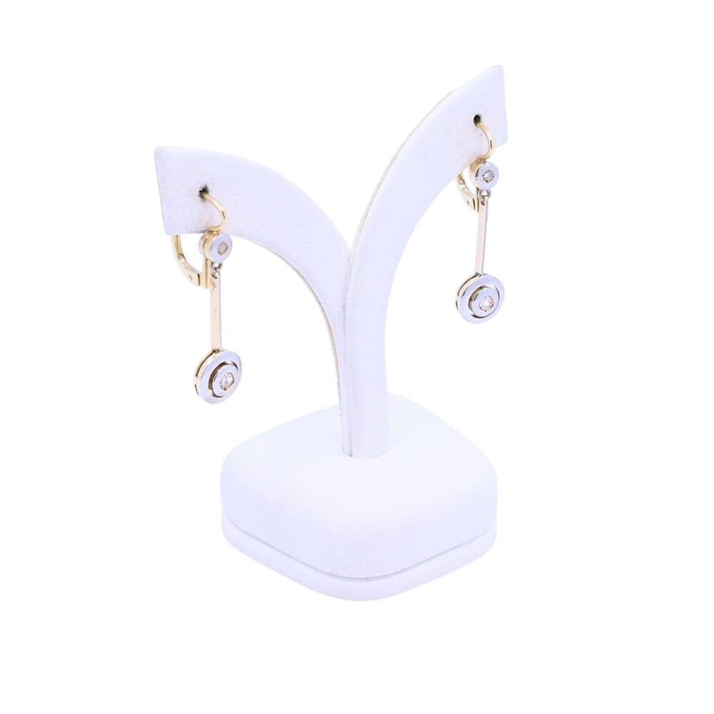 Caravanas antiguas oro 18 k con brillantes y diamantes Caravanas antiguas oro 18 k con brillantes y diamantes