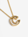 Cadena Corta con Dije Metal Collar Acero Inicial C - Dorado