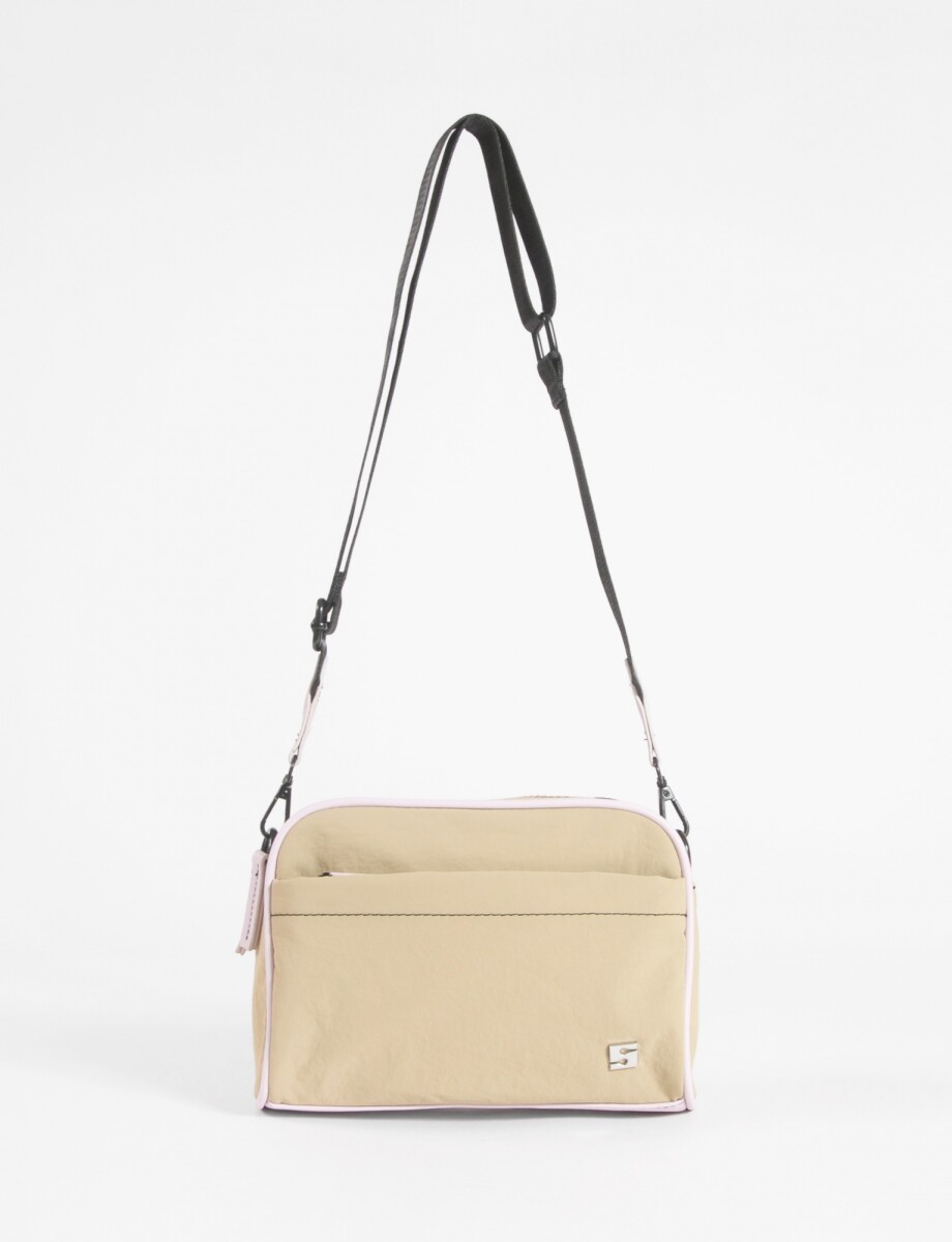 Bandolera doble cierre - beige 