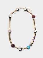 Collar Corto Con Esmalte multicolor