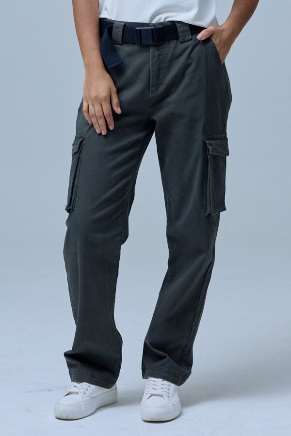 Pantalon Cargo Cinto OLIVA