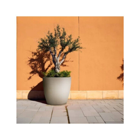 MACETA 27X28CM AMSTERDA GRAPHITO EFECTO PIEDRA BEIGE