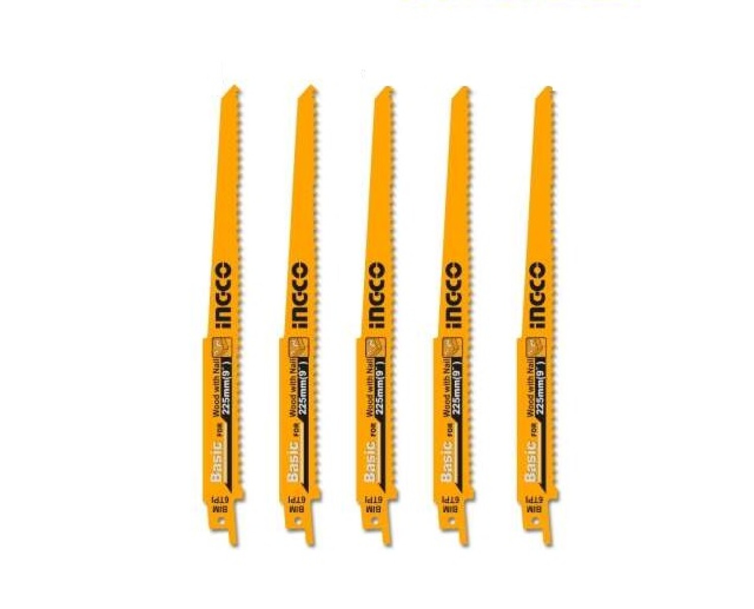 SET 5 SIERRAS PARA SIERRA SABLE LARGAS 225 MM MADERA INGCO RSB1111DF 