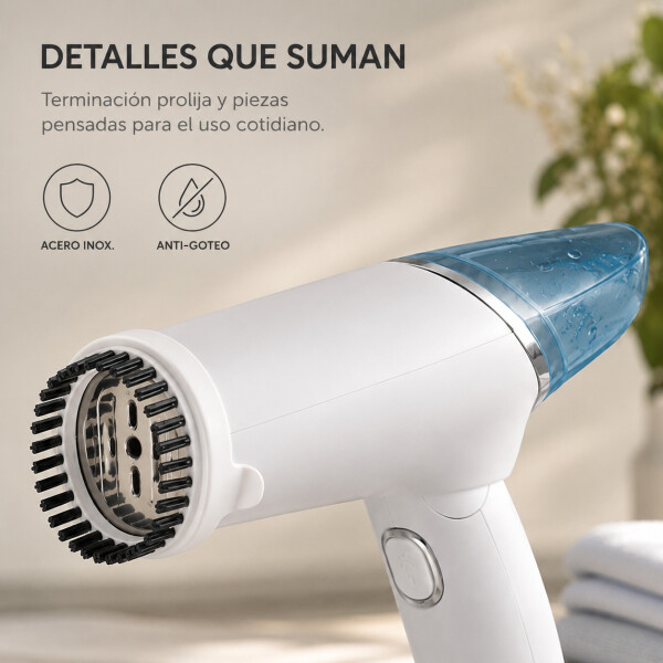 Plancha Vapor Vertical Goldtech VaporPlus Plegable 1000W Blanco