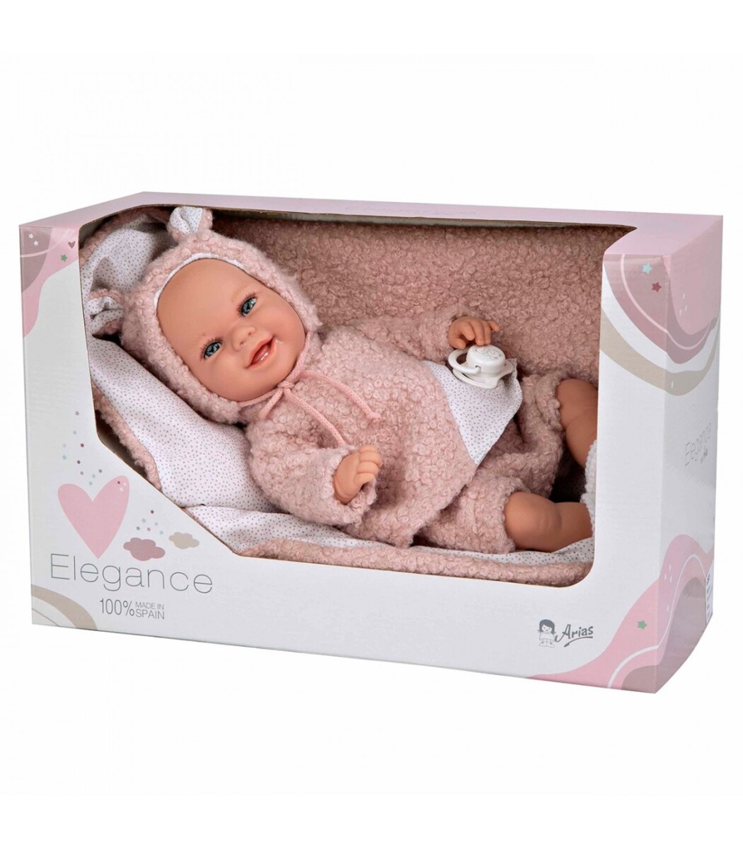 MUÑECA ELEGANCE 35 CM BABYTO ROSA CON MANTA 60827 MUÑECAS ARIAS 