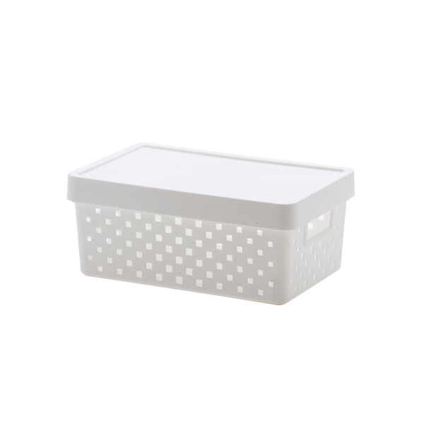 ORGANZIADOR QUADRATTA CON TAPA 29X19X12 CMS BLANCO BLANCO