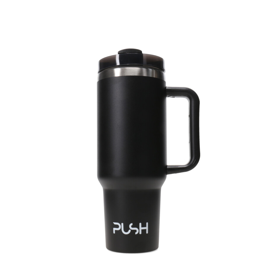 Botella Push Con Asa Negro
