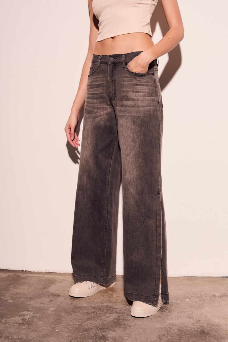 Jean Wide Tajo Denim Gris
