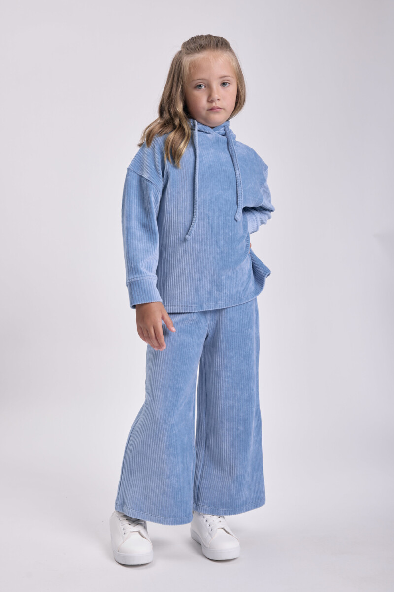 Pantalón pana ancho Celeste