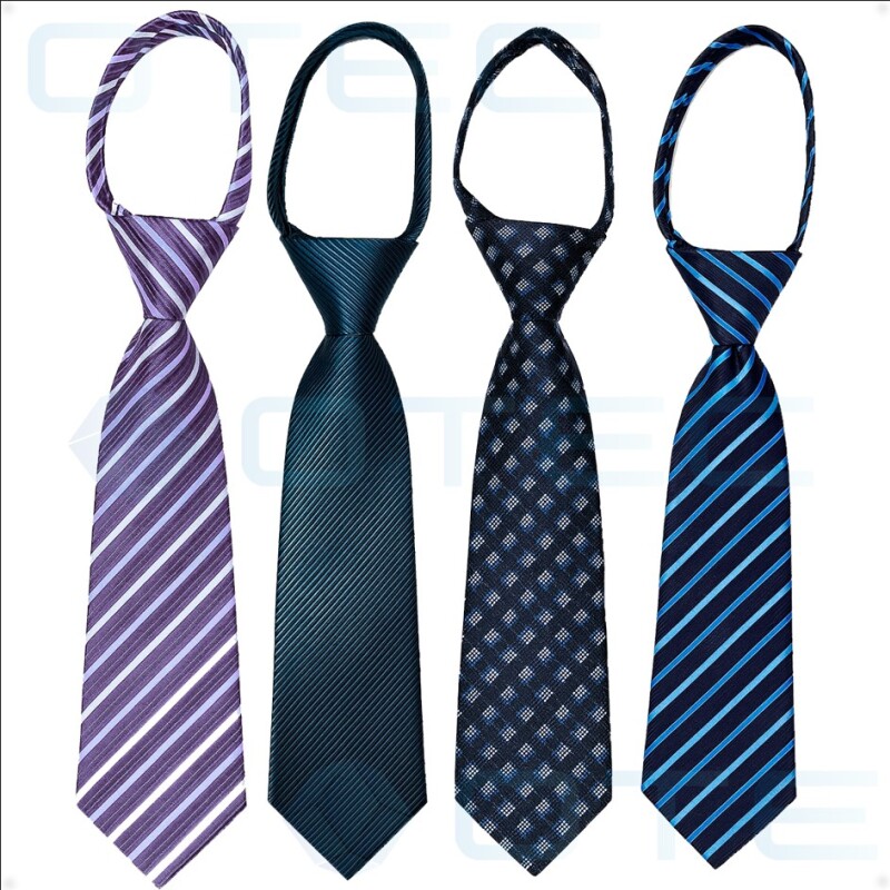 Corbata Estampada Con Cremallera Y Nudo Listo Para Usar Corbata Estampada Con Cremallera Y Nudo Listo Para Usar