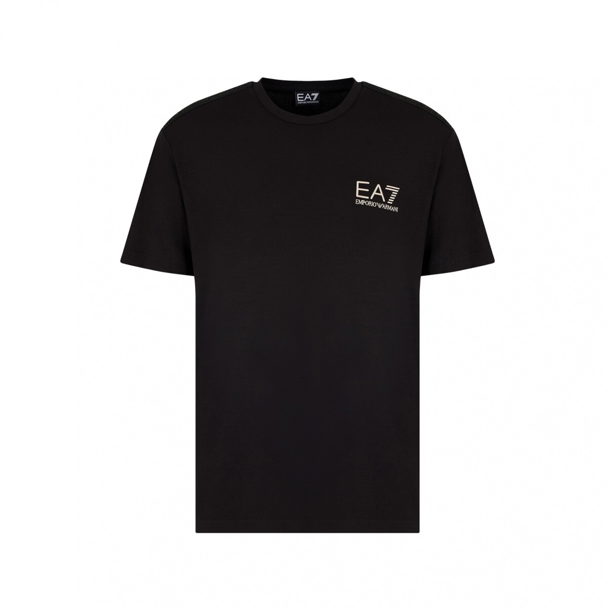 GOLD LABEL VISCOSE-JERSEY CREW-NECK - EA7 EMPORIO ARMANI - Black 