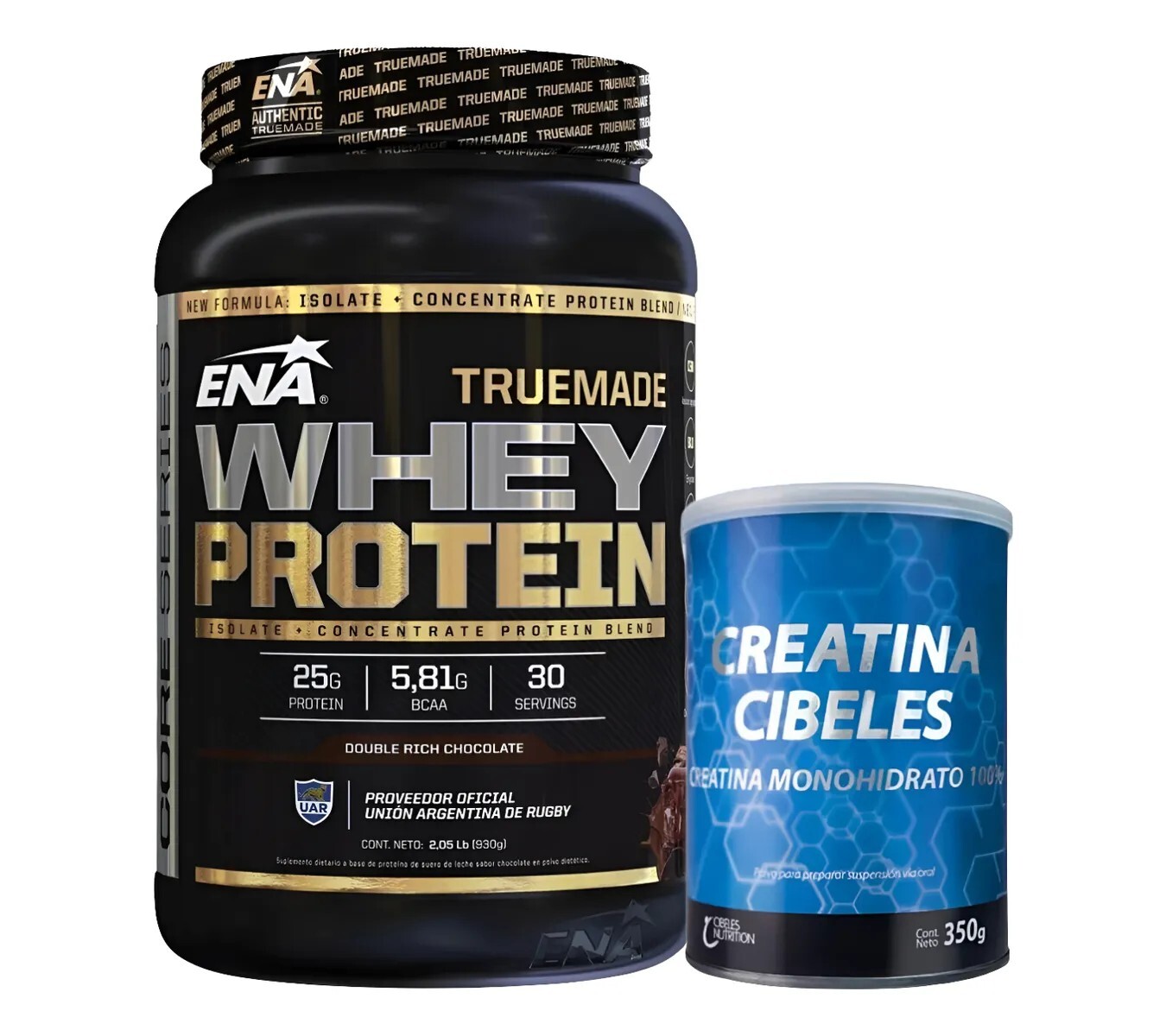 Combo Whey Ena 2lb + Creatina Cibeles 350 - Chocolate 