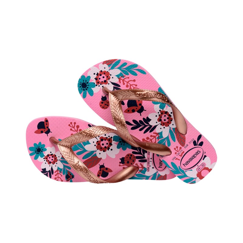 Chancletas Ojotas Havaianas Kids Flores PINK LEMON