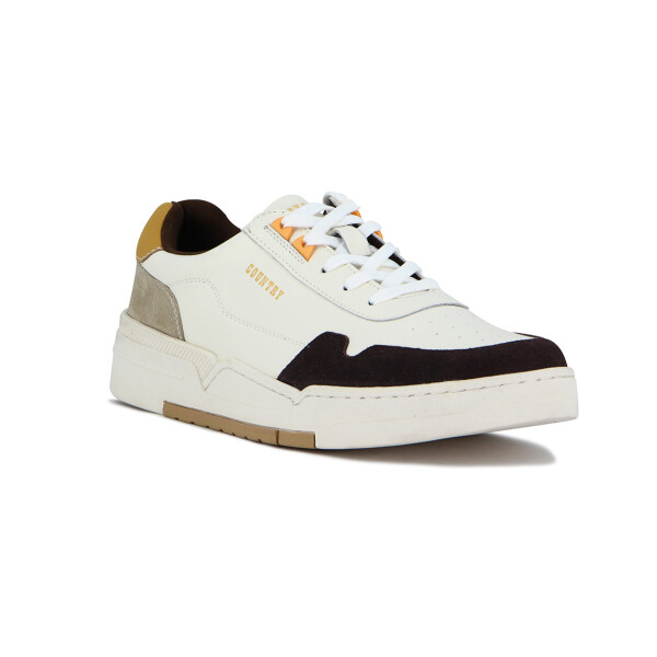 Country Calzado Casual Hombre Acordonado - Blanco/marron Blanco-marron