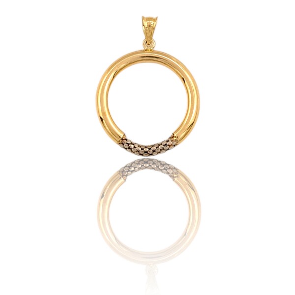 Dije aro combinado-Oro bajo-Sin piedra-CP8721 sinpiedra