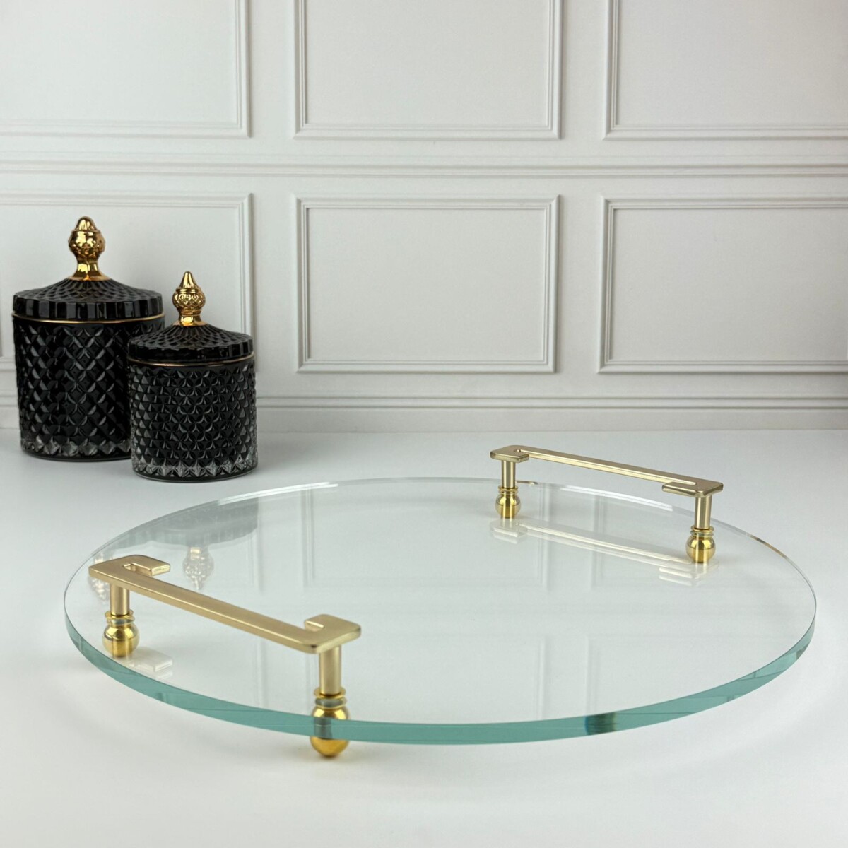 Bandeja Vidrio Circular Decorativa Ø35cm 