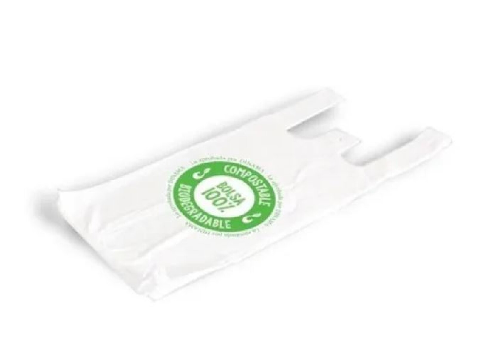 CAMISETA COMPOSTABLE 40X50 CM. 18 MICRONES 