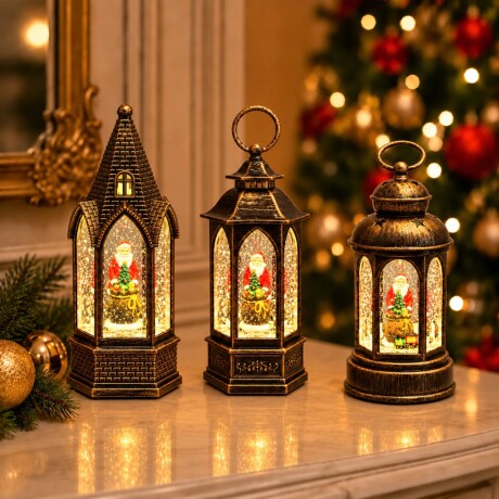 Farol Navideño Torre con Luz, Música y Brillos en Movimiento Farol Navideño Torre con Luz, Música y Brillos en Movimiento