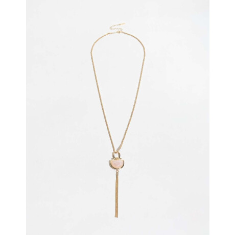 Collar Con Dije De Piedra Dorado