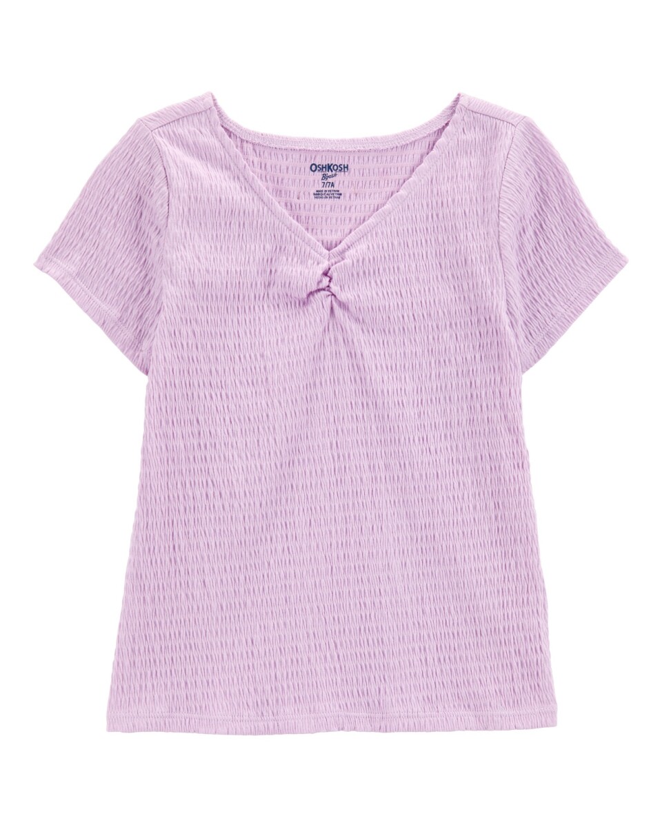 Remera de algodón, texturada, púrpura 