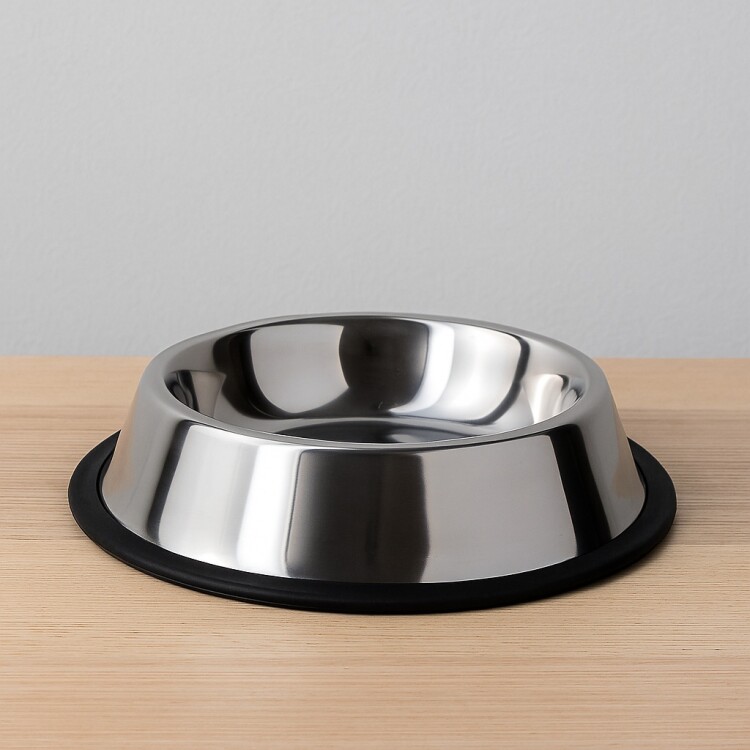 Plato De Acero Para Mascota 18 cm PLATEADO