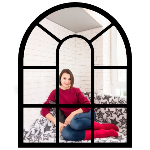 Espejo Medio Punto En Formato Ventana F-m-01de 120 X 60cm ESPEJO M.PUNTO DIVIDIDO 120X60 F-M-01