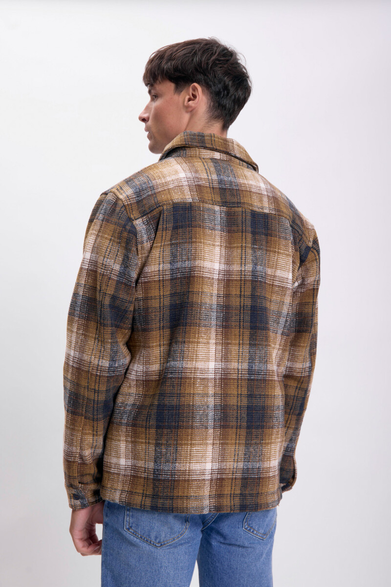 Sobrecamisa cuadros Tostado
