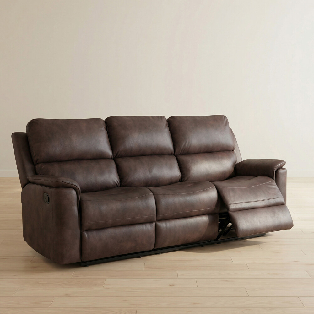 RECLINER MANUAL 3 CUERPOS TELA MARRON LAGOS CHOC.