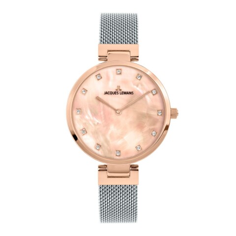 Reloj Jacques Lemans 1-2001M Milano de acero inoxidable en oro rosa Reloj Jacques Lemans 1-2001m Milano De Acero Inoxidable En Oro Rosa