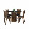 Juego de comedor Mesa de madera + 4 Sillas Negro