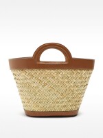 Bolso Tote De Rafia Con Asa Bandolera M camel