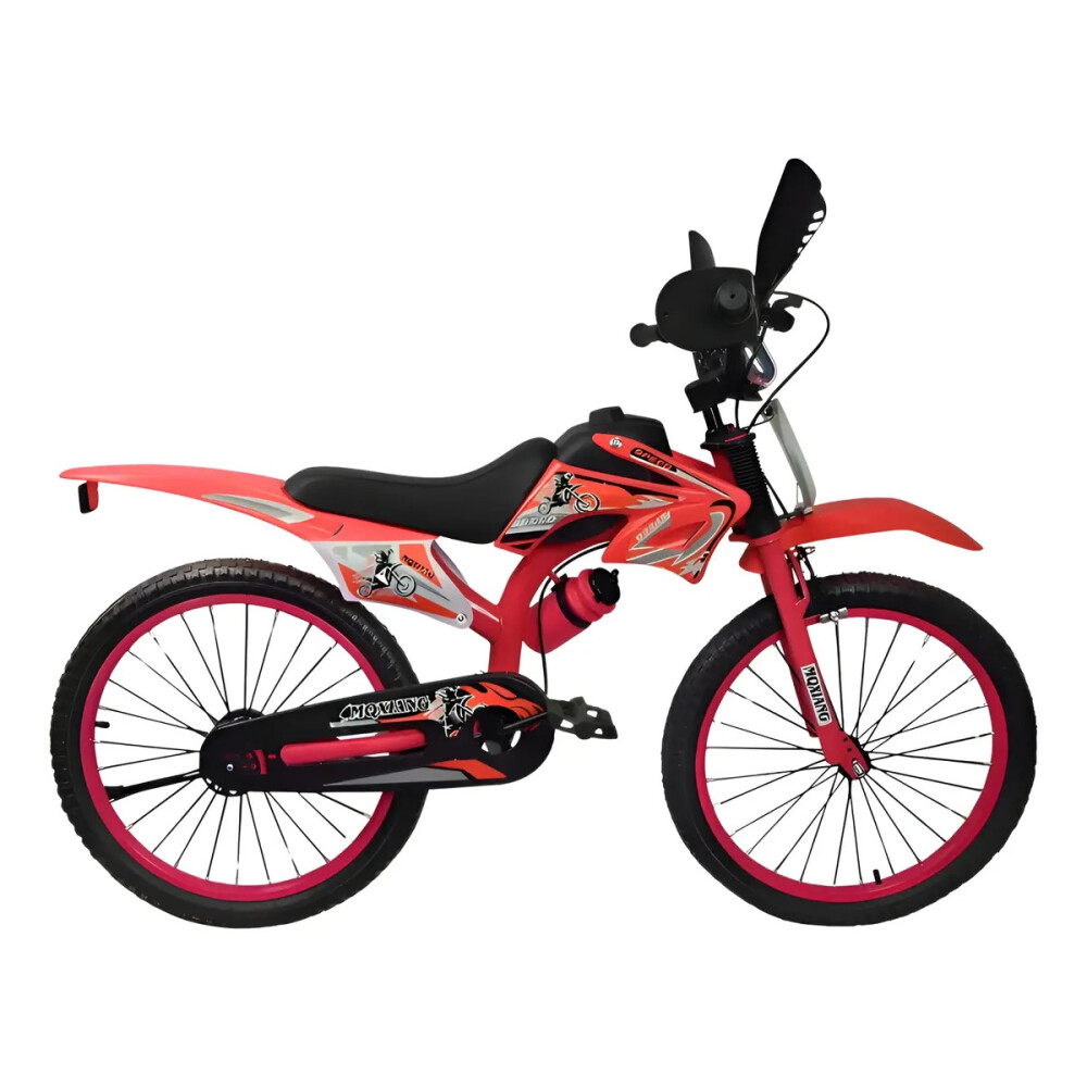 Bicicleta Estilo Moto Cross con Roncador Rodado 20" ROJO