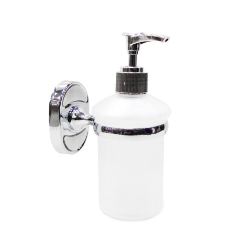 OUTLET Porta jabón liquido de vidrio opaco+acero inoxidable Outlet Porta Jabón Liquido De Vidrio Opaco+acero Inoxidable