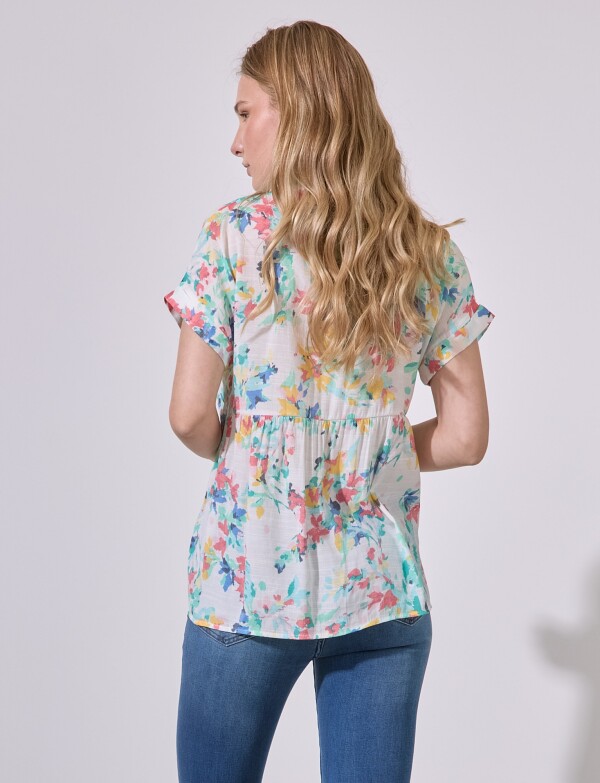 Camisa Gasa Print MULTI/VERDE