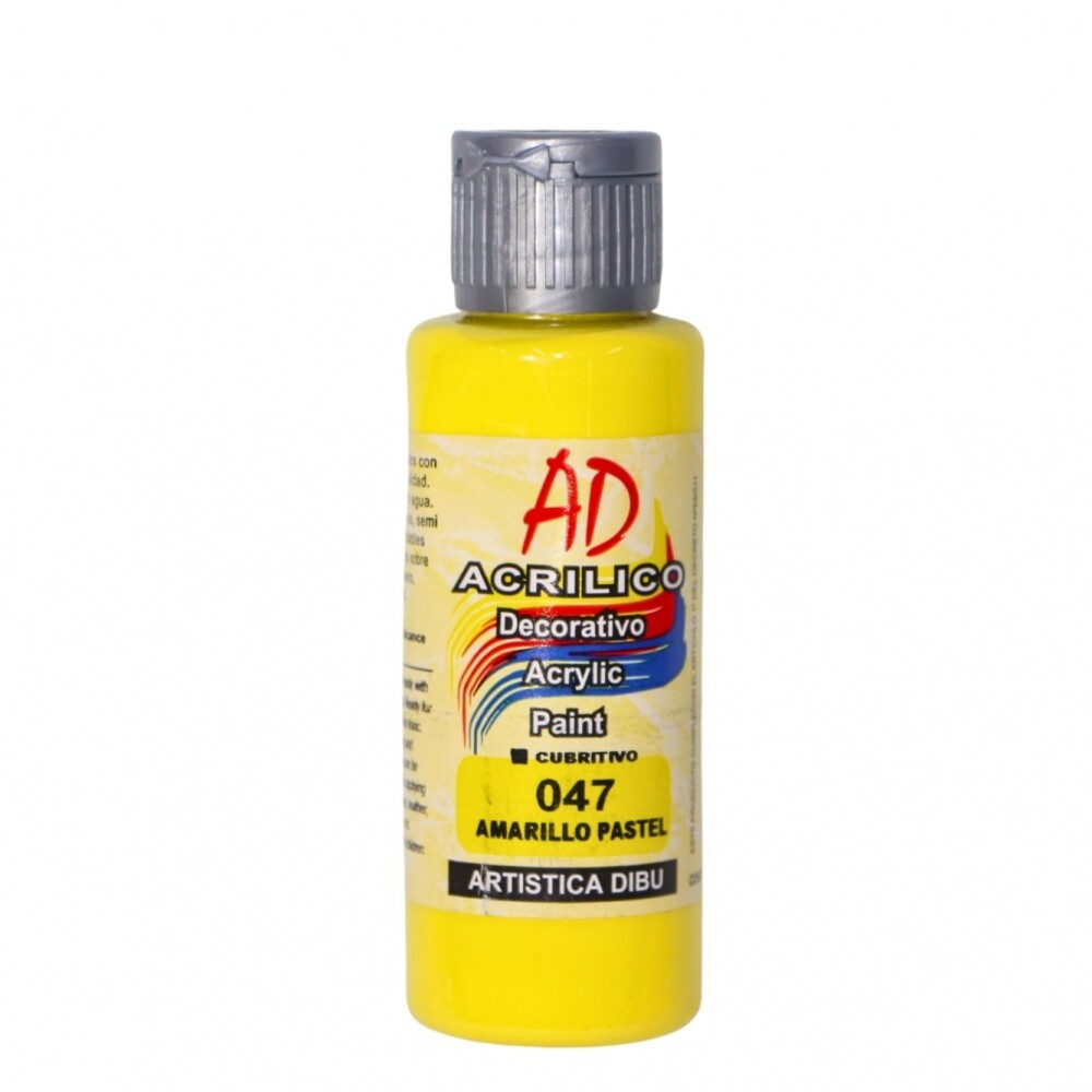 PINTURA ACRILICA ARTISTICA DIBU 60 ML. DIFERENTES COLORES COLOR AMARILLO PASTEL 047