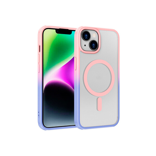 Protector para iPhone 13/14 borde degrade rosa/violeta Protector Para Iphone 13/14 Borde Degrade Rosa/violeta