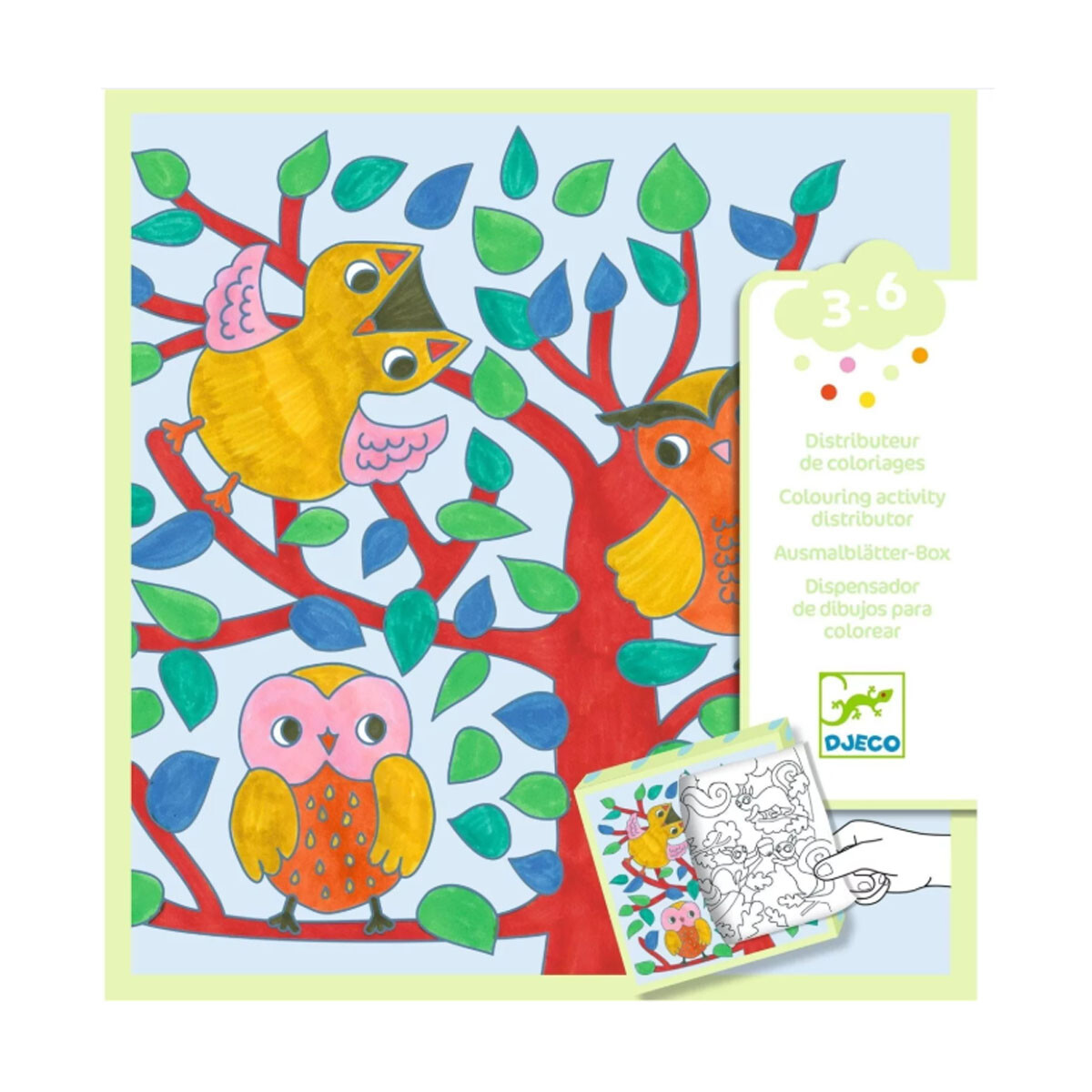 Sobre dispensador de dibujos y actividades Forest Djeco 